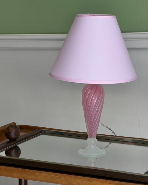 Vintage opal pink Murano table lamp (with shade)