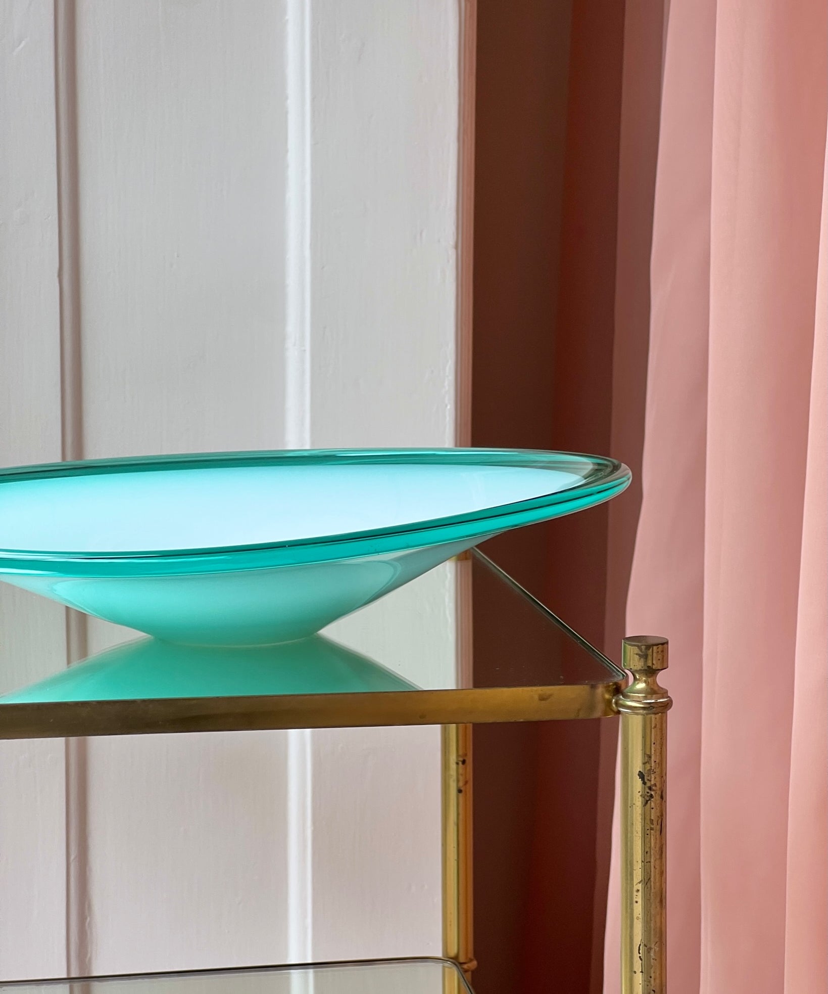 Vintage opal green Murano bowl