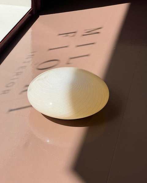 Vintage Murano cream/white swirl ceiling/wall lamp (D28)