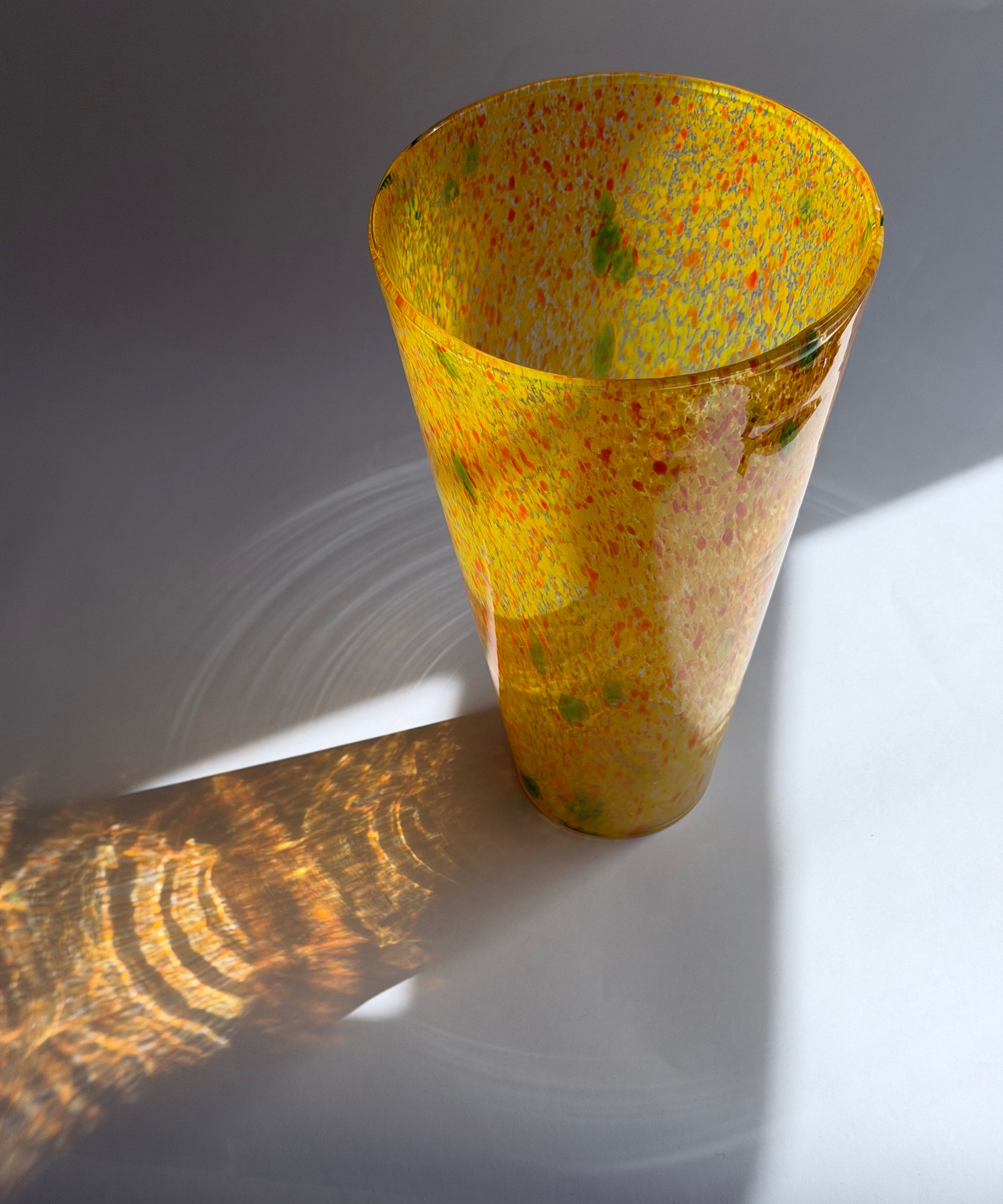 Vintage yellow/orange/green Murano vase