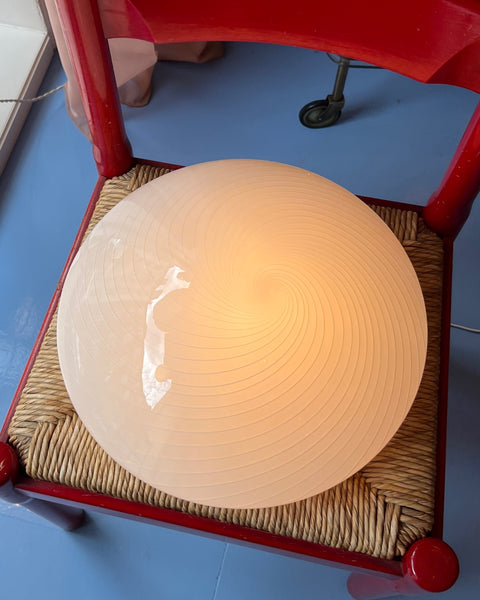 Vintage Murano light cream swirl ceiling/wall lamp (D40)