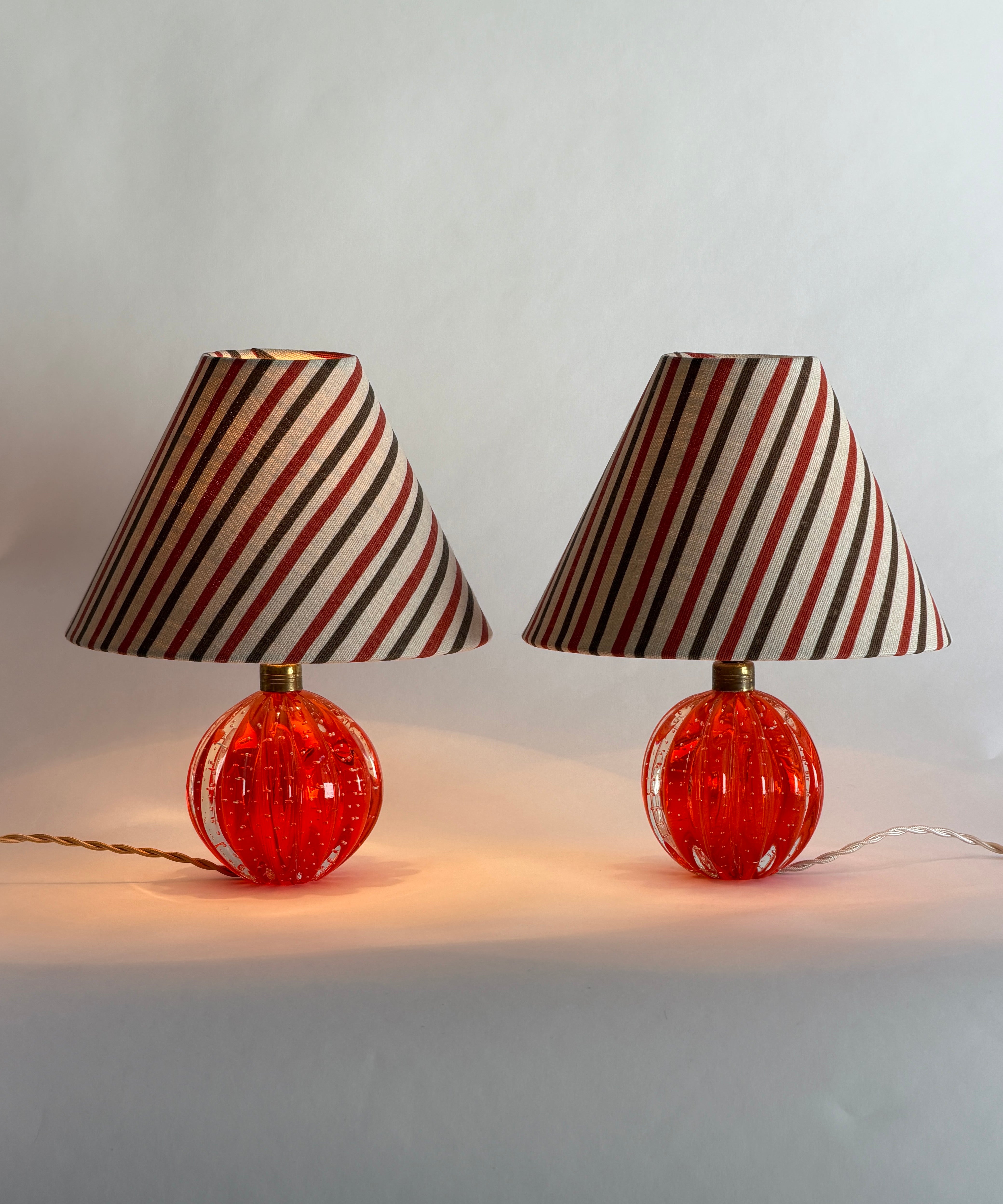Vintage orange Murano table lamp (incl. lampshade) (2 available)
