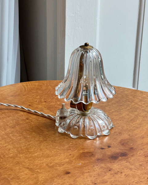 Vintage clear glass Murano table lamp