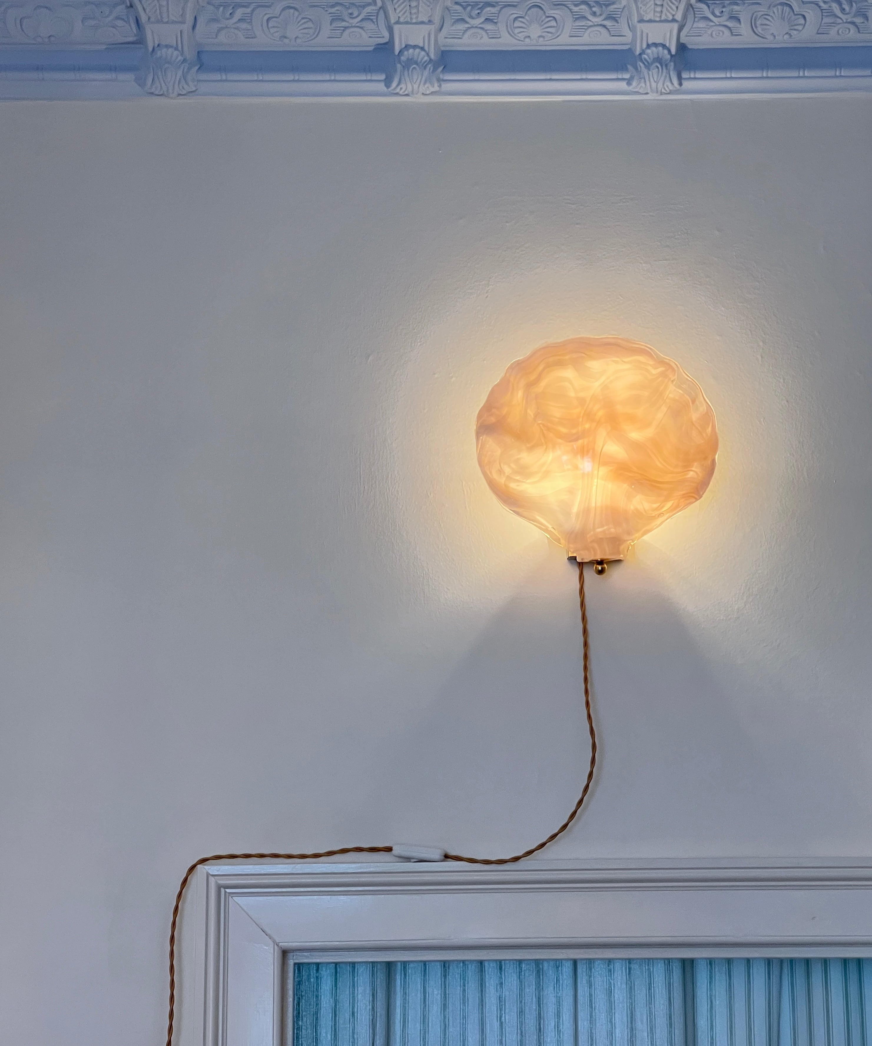 Vintage pink Murano wall lamp