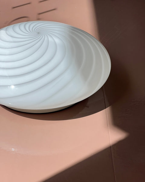 Vintage Murano white swirl ceiling/wall lamp (D45)