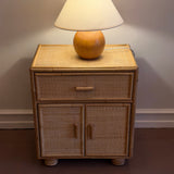 Vintage rattan side table/nightstand
