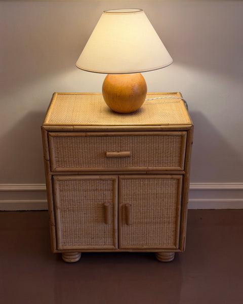 Vintage rattan side table/nightstand