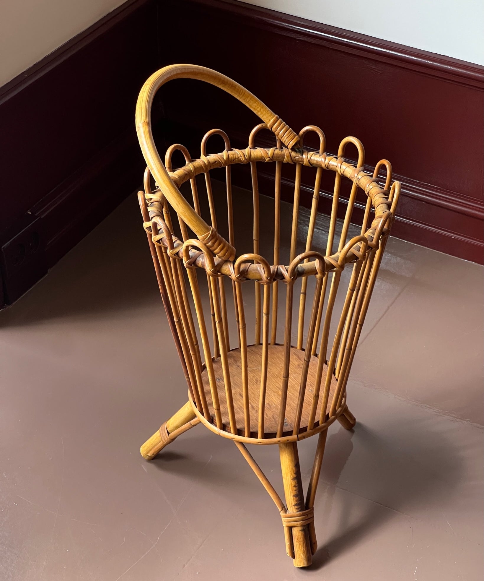 Vintage rattan basket