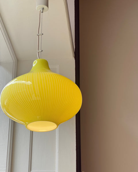 Vintage Massimo Vignelli yellow/white ceiling lamp