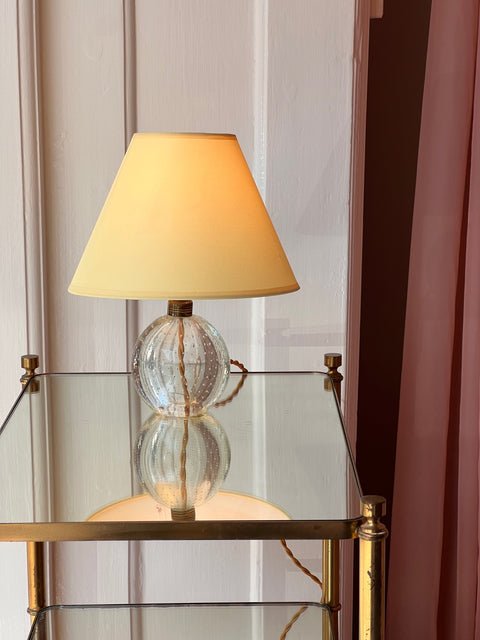 Vintage clear bubble Murano table lamp (with shade)