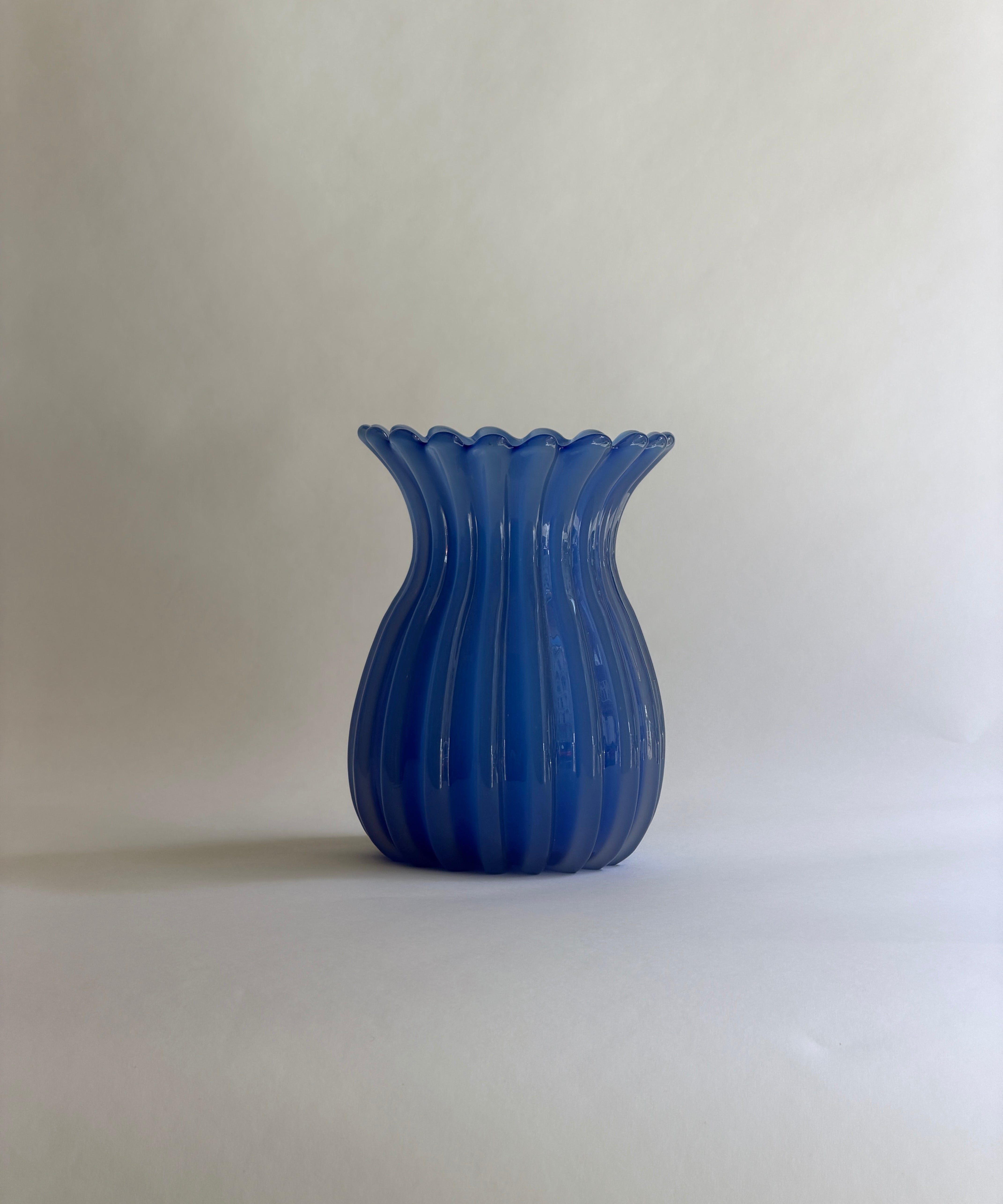 Vintage opal blue Murano vase