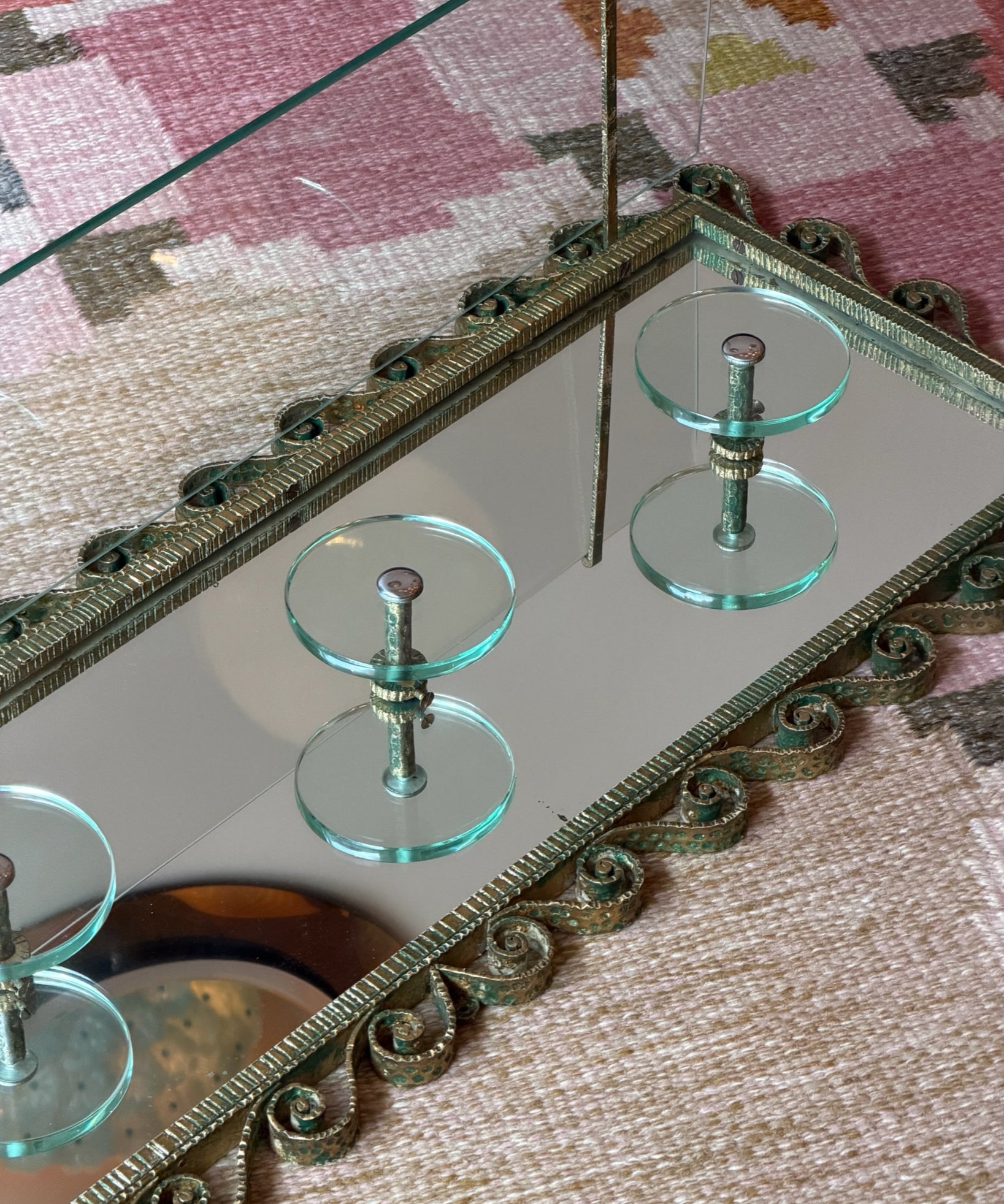 Vintage large hat shelf with coat rack