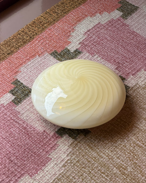 Vintage Murano yellow swirl ceiling/wall lamp (D28)