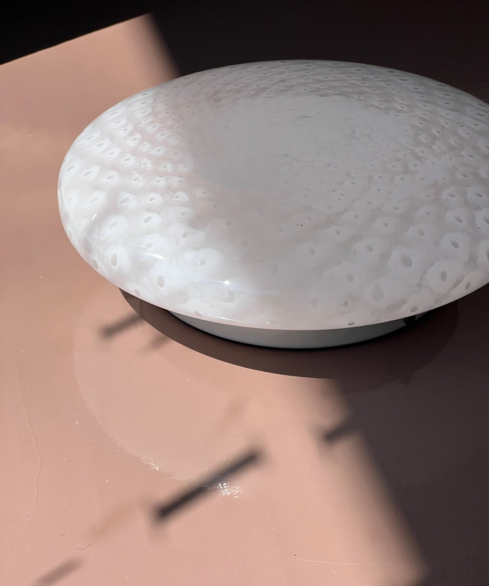 Vintage Murano light pink dotted ceiling/wall lamp (D30)