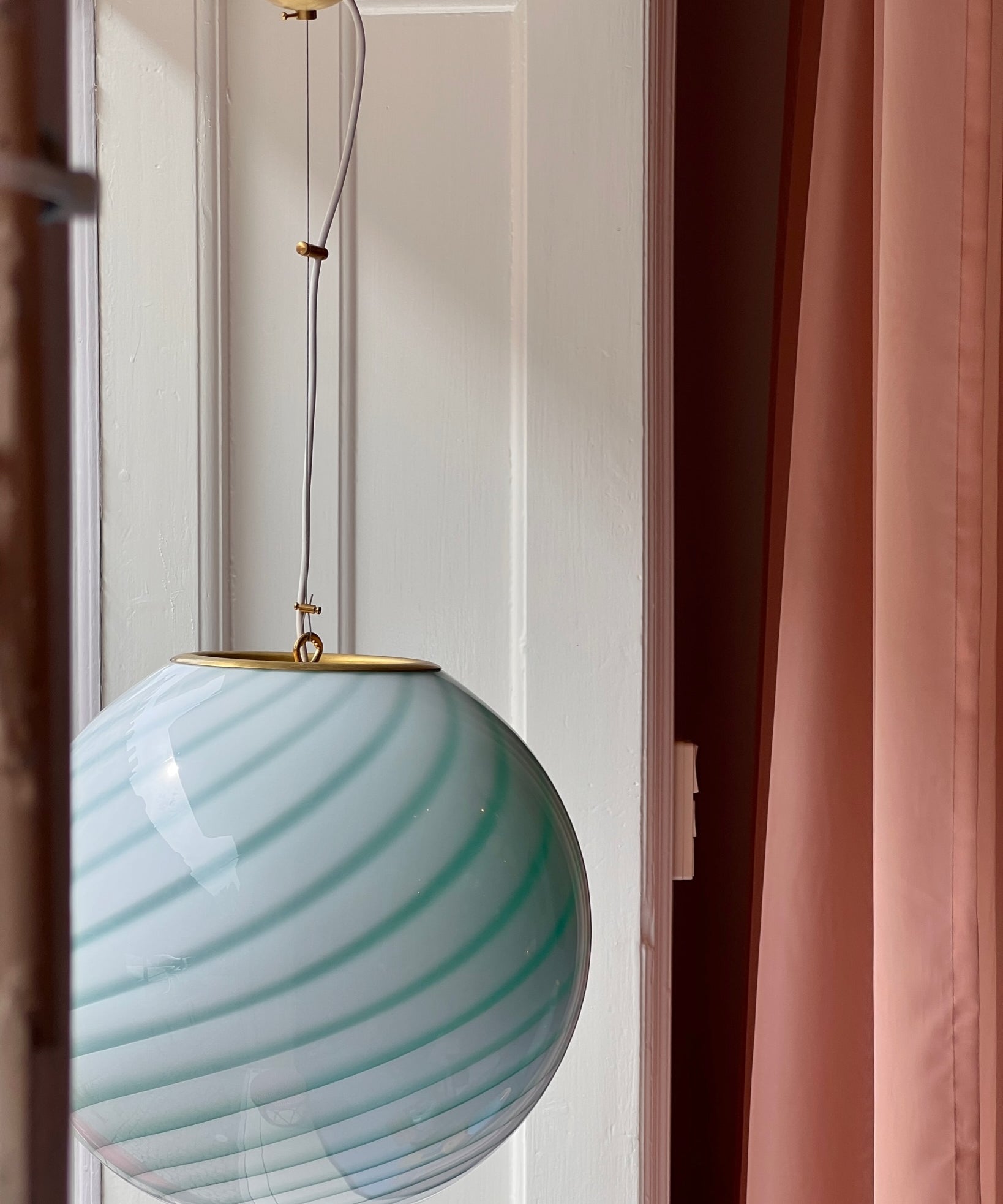 Candy ceiling lamp - Aqua green swirl (D40)