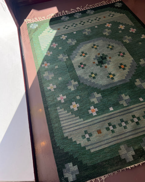Vintage flat weave rug by Anna-Johanna Ångström (Å) (Reserved)