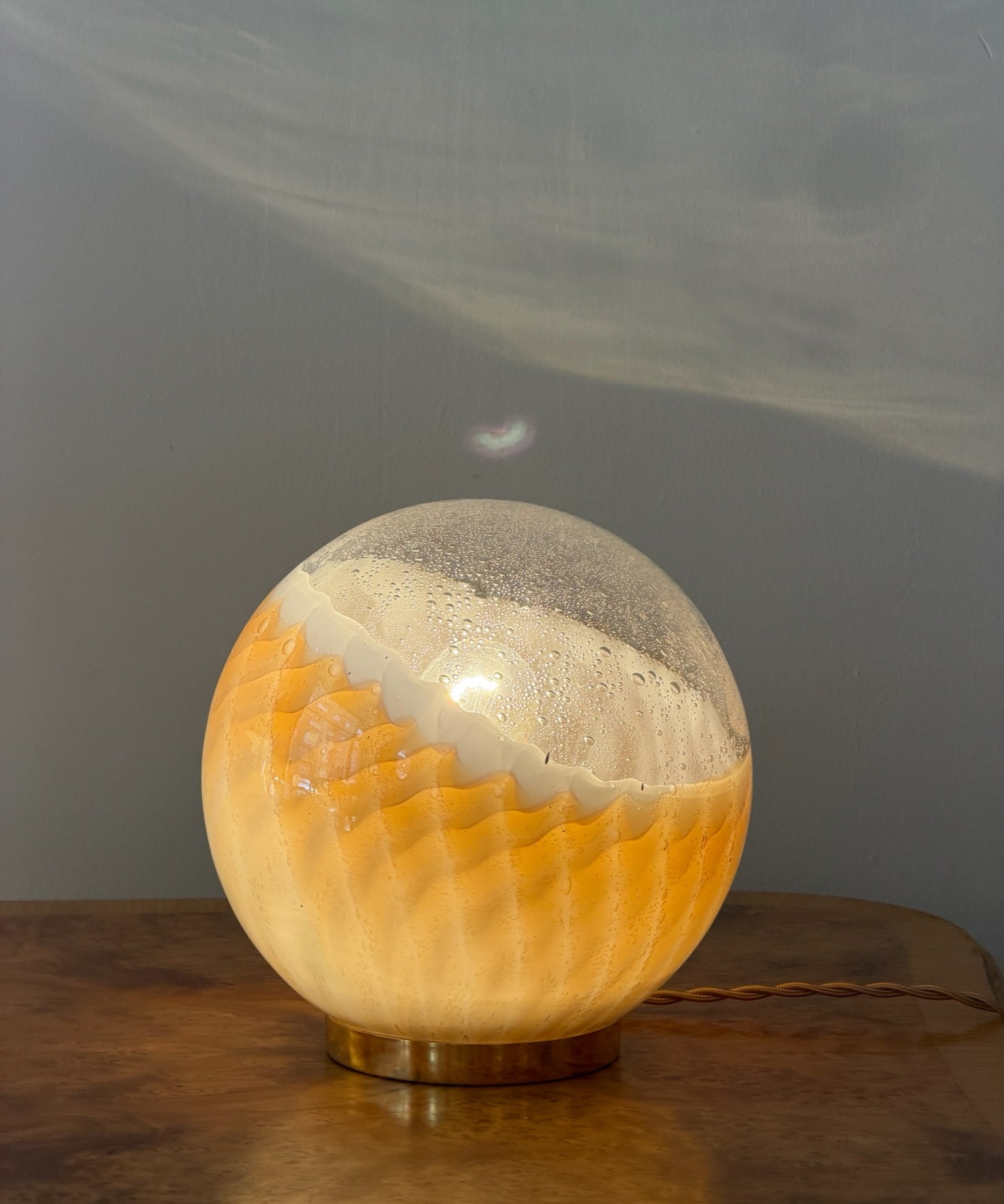 Vintage golden clear Murano table lamp