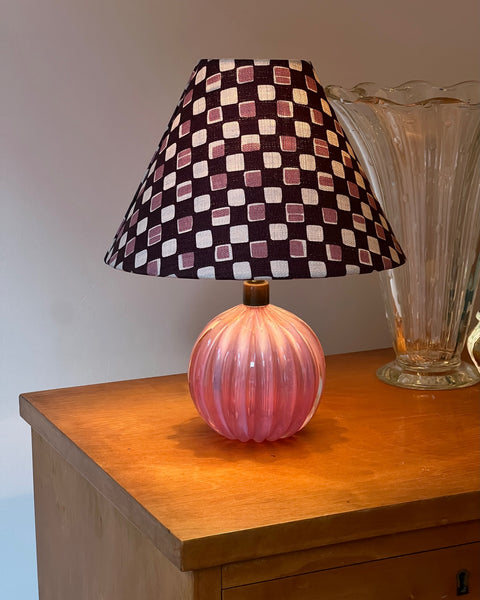 Vintage pink Murano table lamp (incl. lampshade)