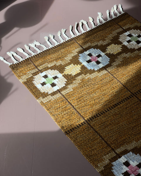 Vintage flat weave rug/runner by Ingegerd Silow (IS)