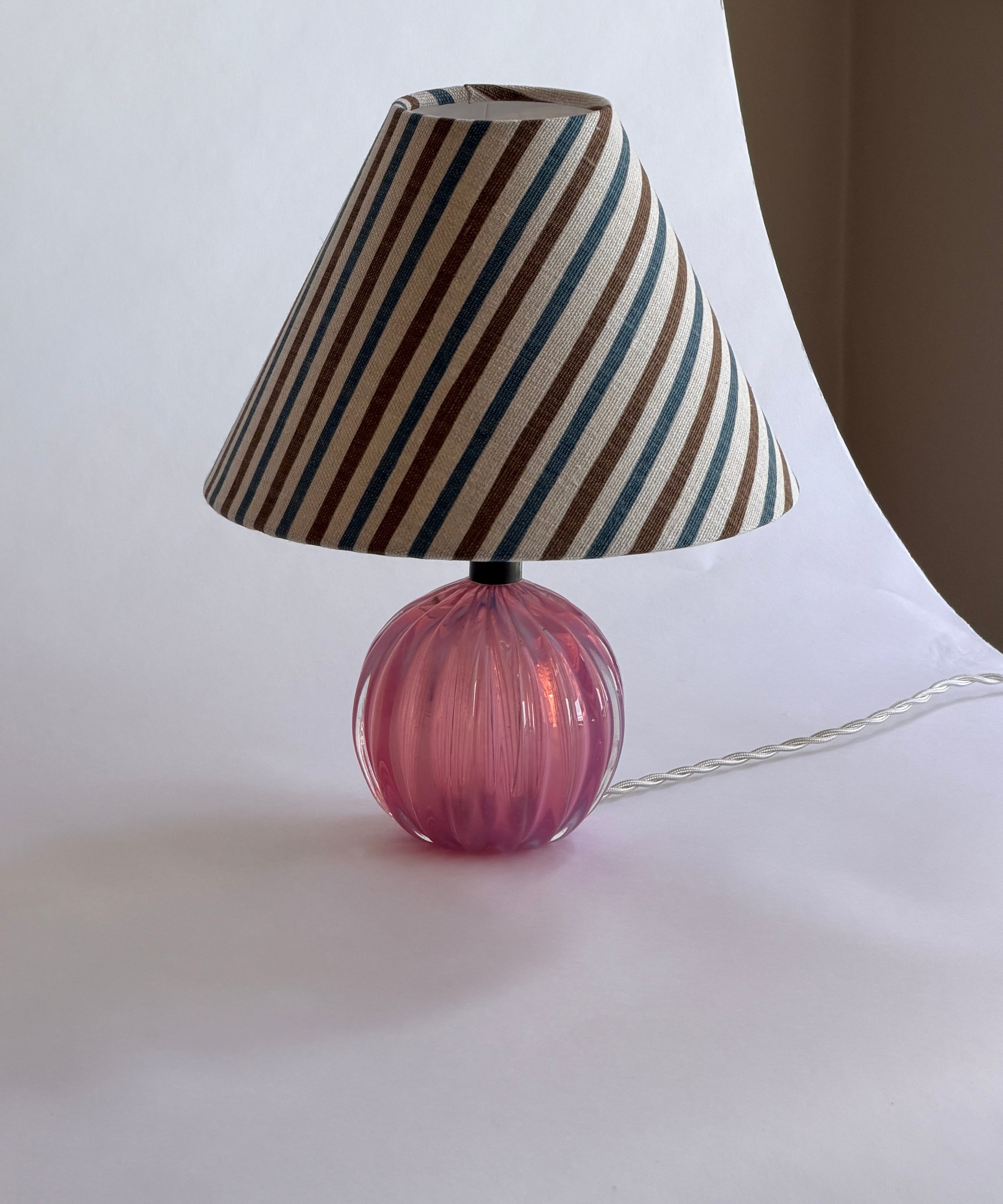 Vintage pink Murano table lamp (incl. lampshade)