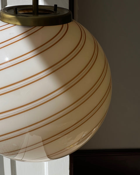 Vintage Murano cream/brown swirl ceiling lamp (D40)