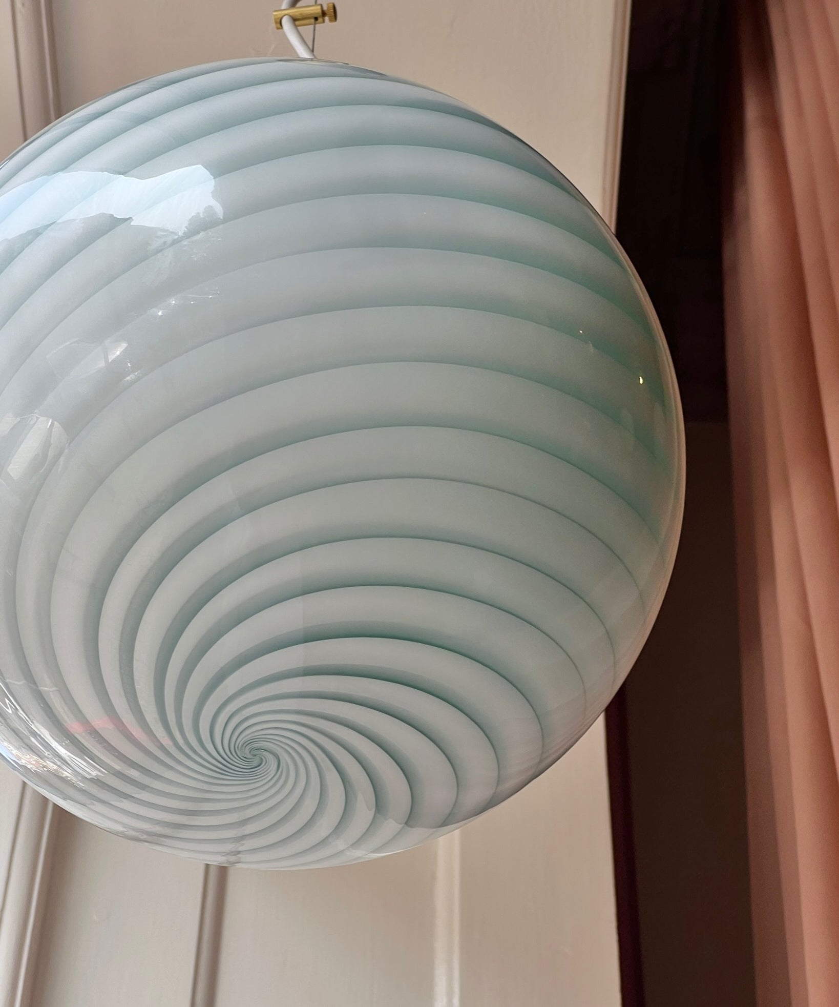 Candy ceiling lamp - Aqua green swirl (D30)