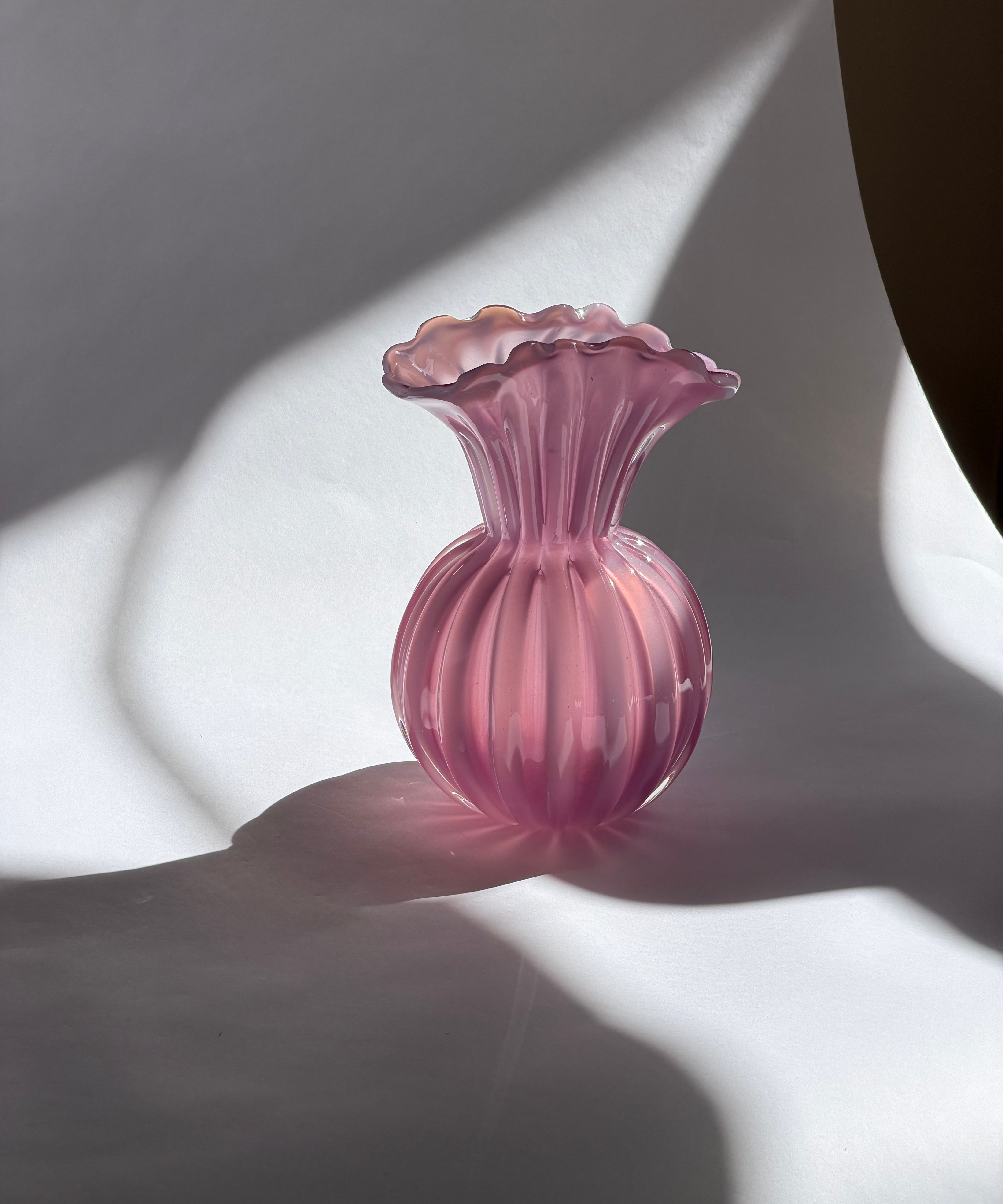 Vintage pink Murano vase
