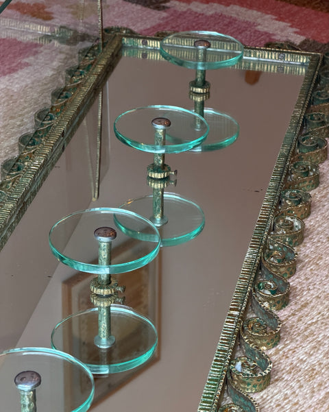 Vintage large hat shelf with coat rack