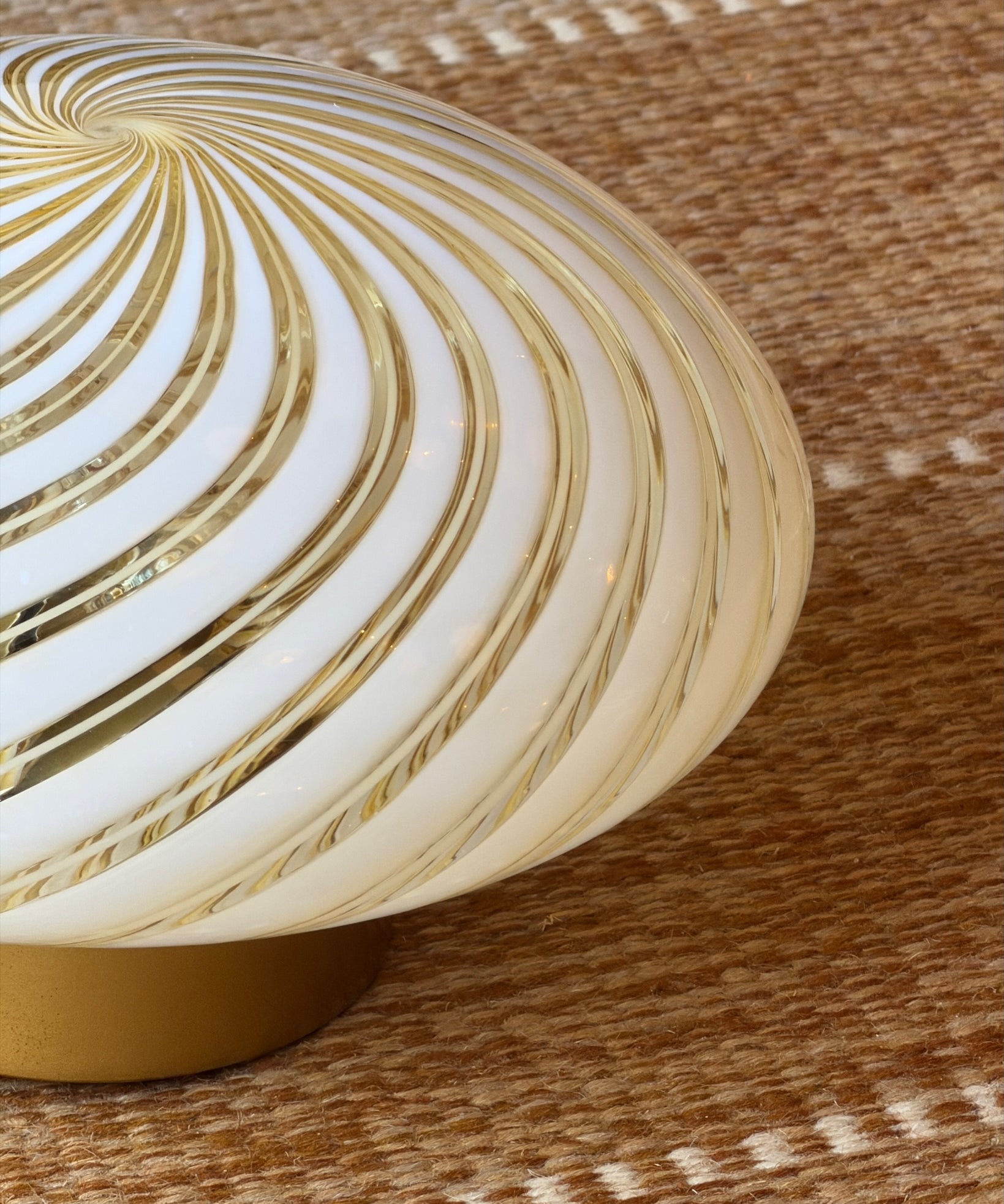 Vintage Murano clear/golden swirl ceiling/wall lamp (D25)