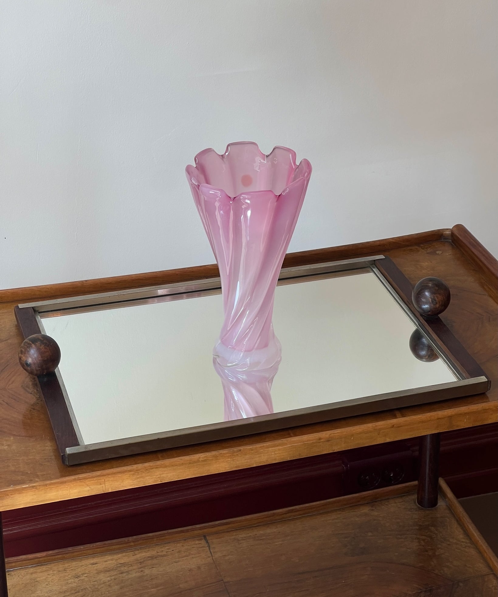 Vintage pink Murano vase