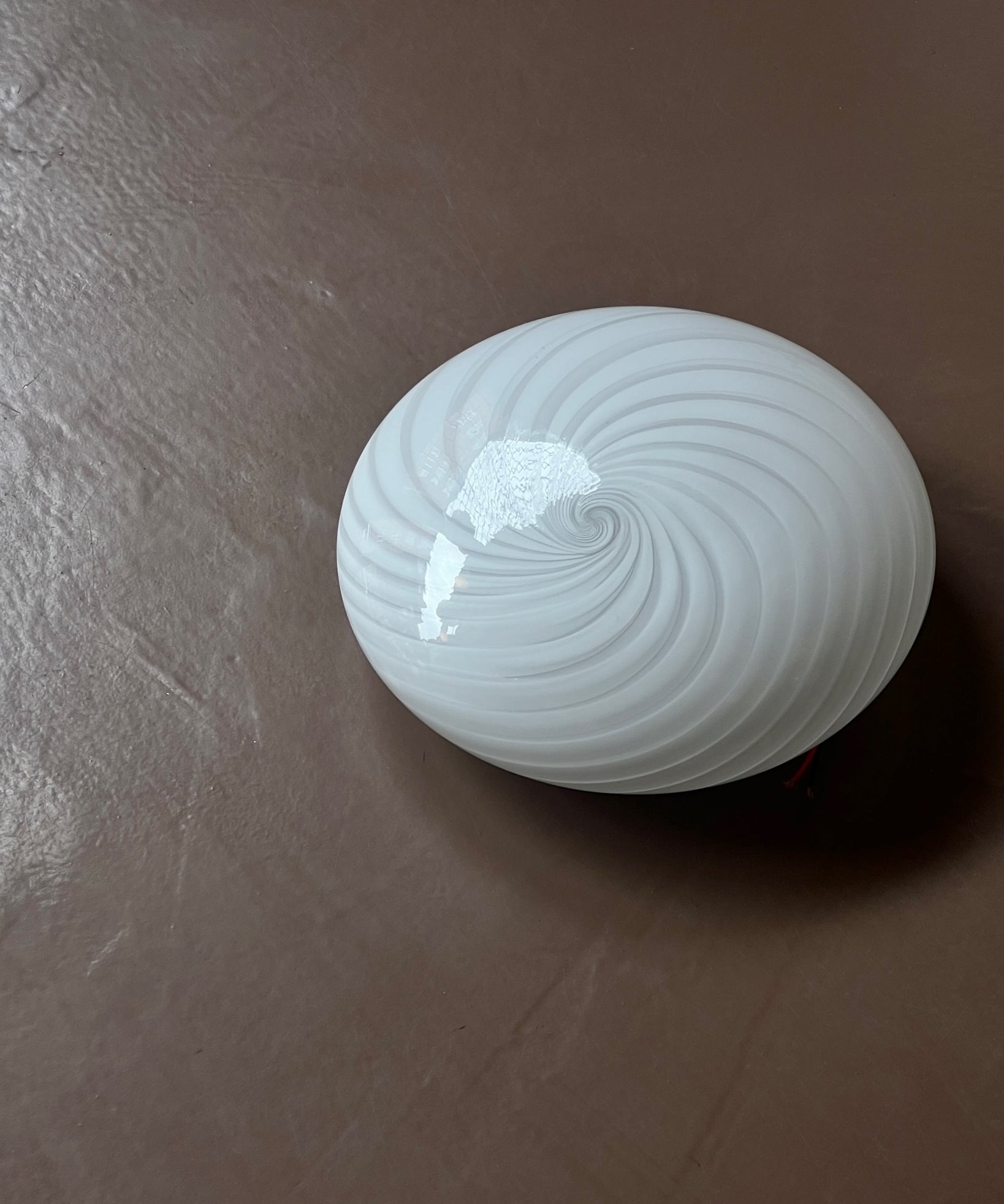 Vintage Murano white swirl ceiling/wall lamp (D30)