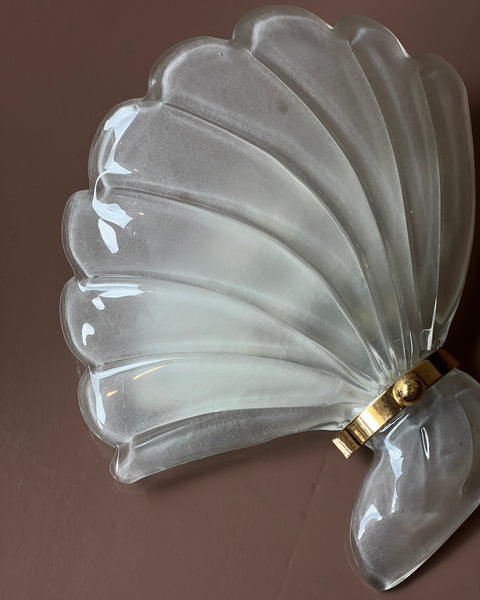 Vintage white Murano shell wall lamp