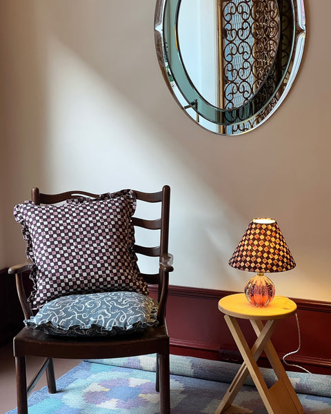 Vintage Italian mirror with faceted green mirror frame