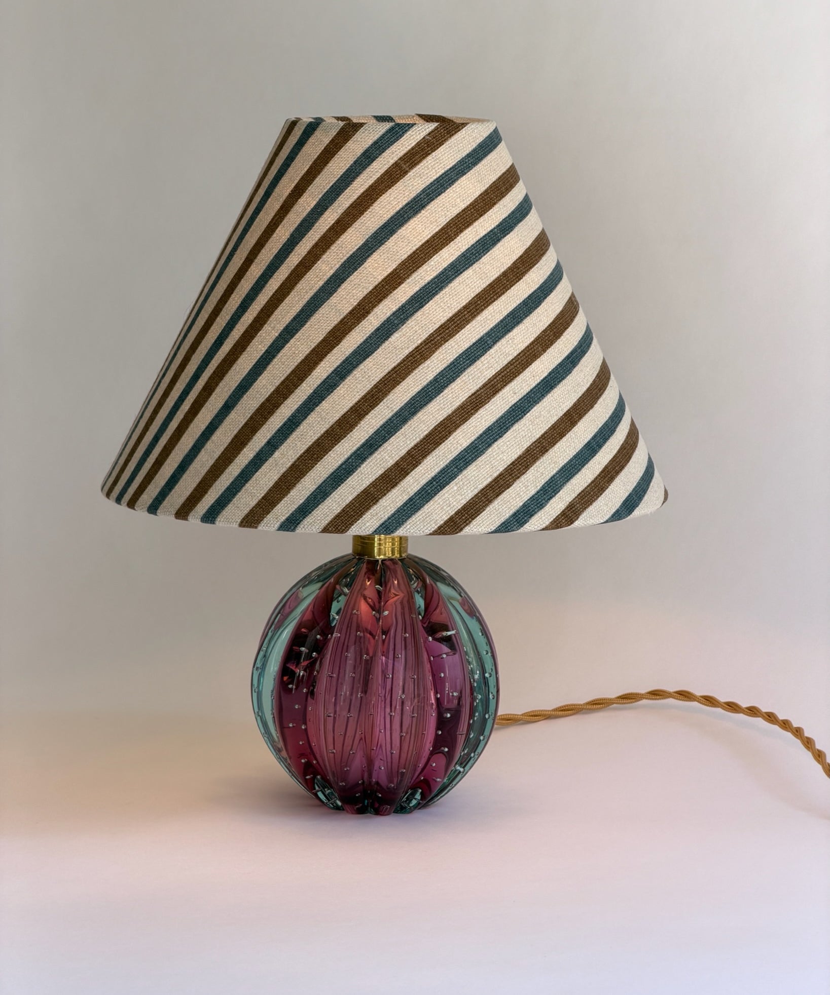 Vintage cranberry Murano table lamp (incl. lampshade)