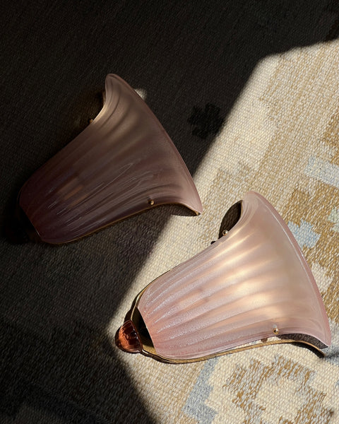 Vintage pink / shimmer Murano wall lamp