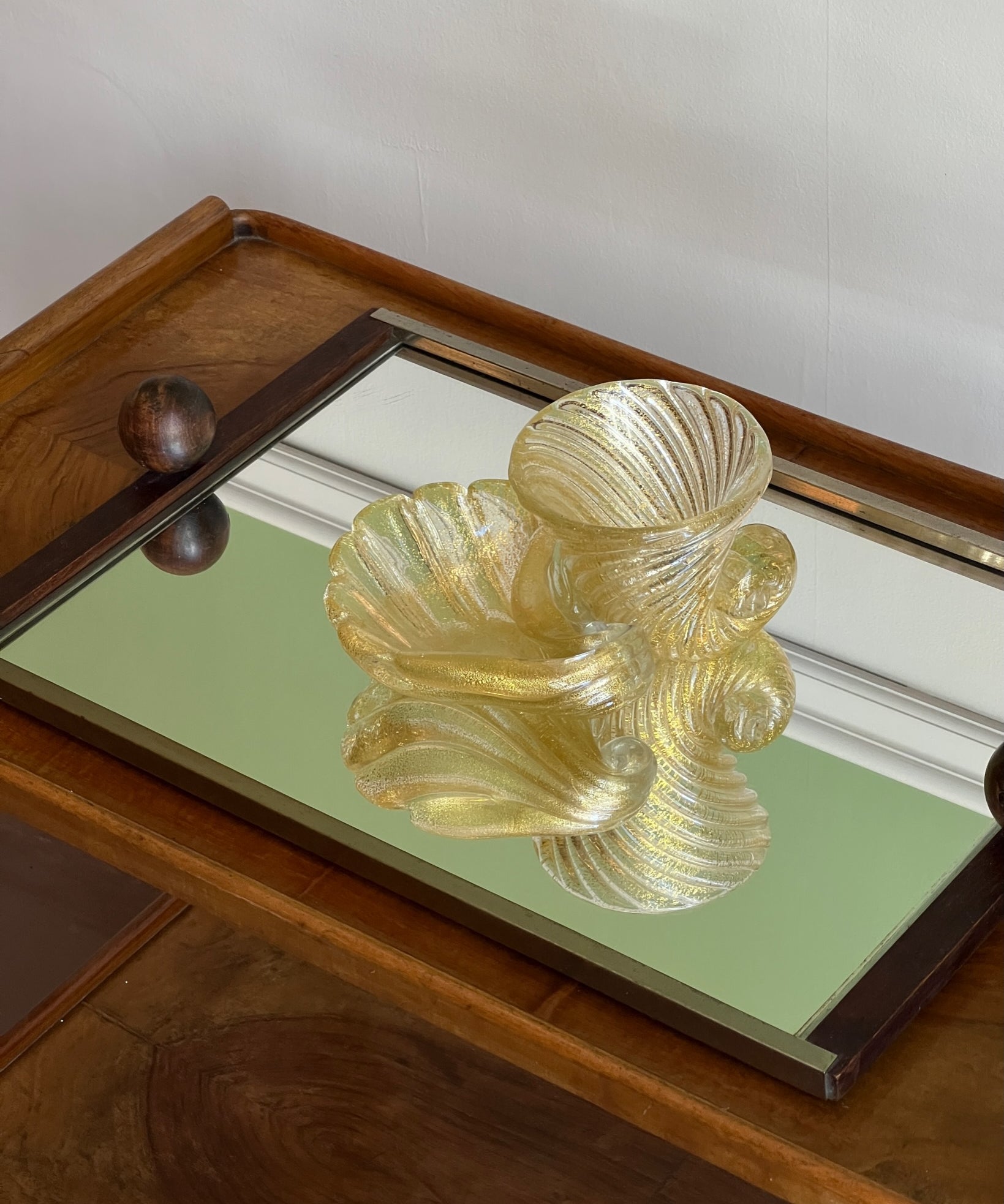 Vintage golden/clear Murano bowl