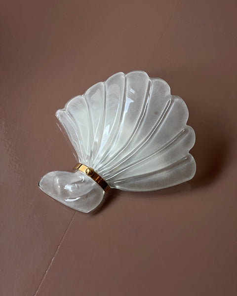 Vintage white Murano shell wall lamp