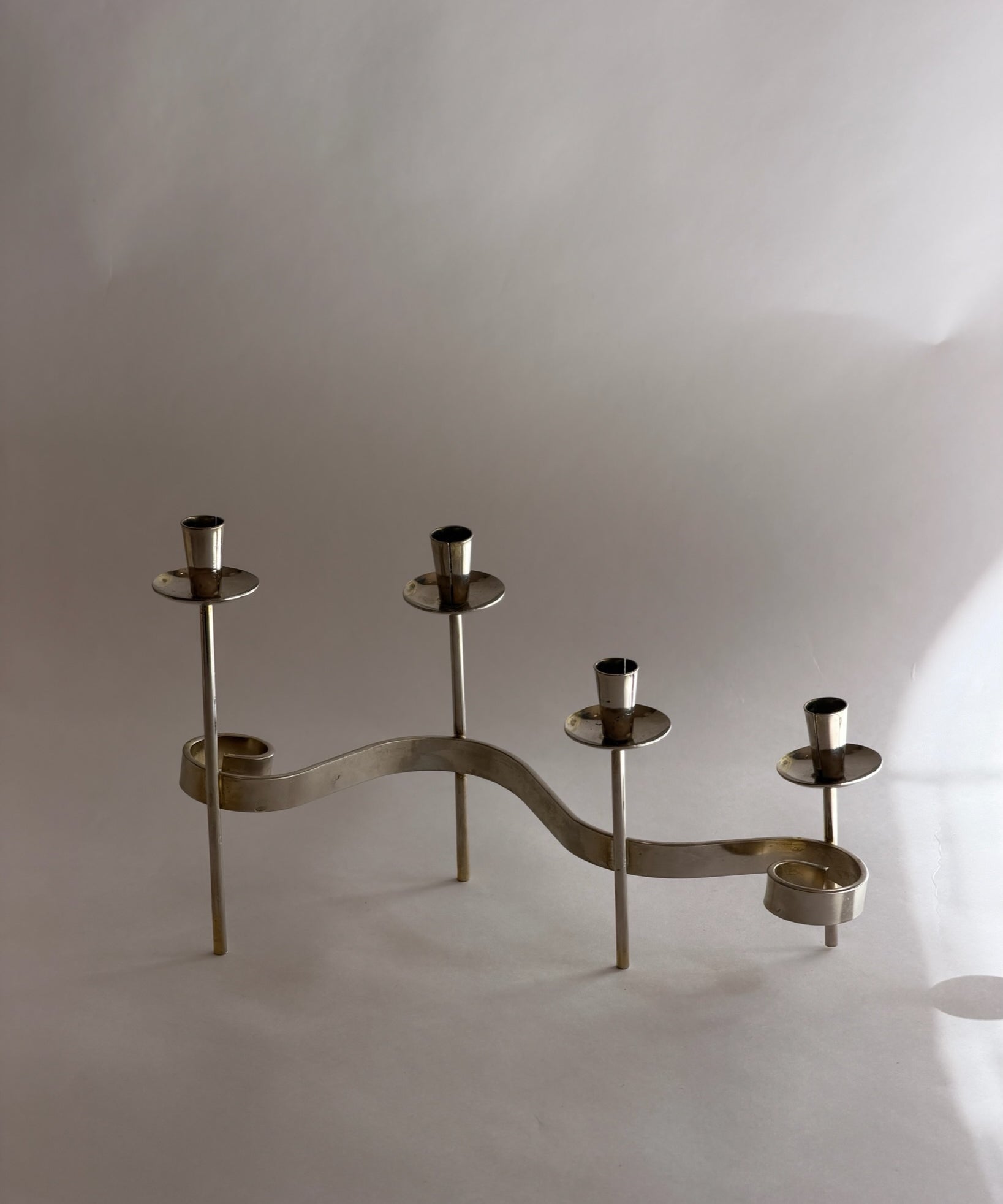 Vintage chrome candle holder