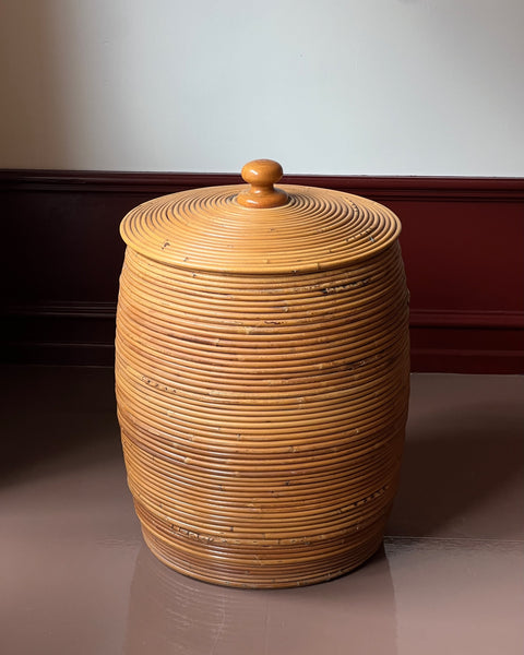 Large vintage rattan basket