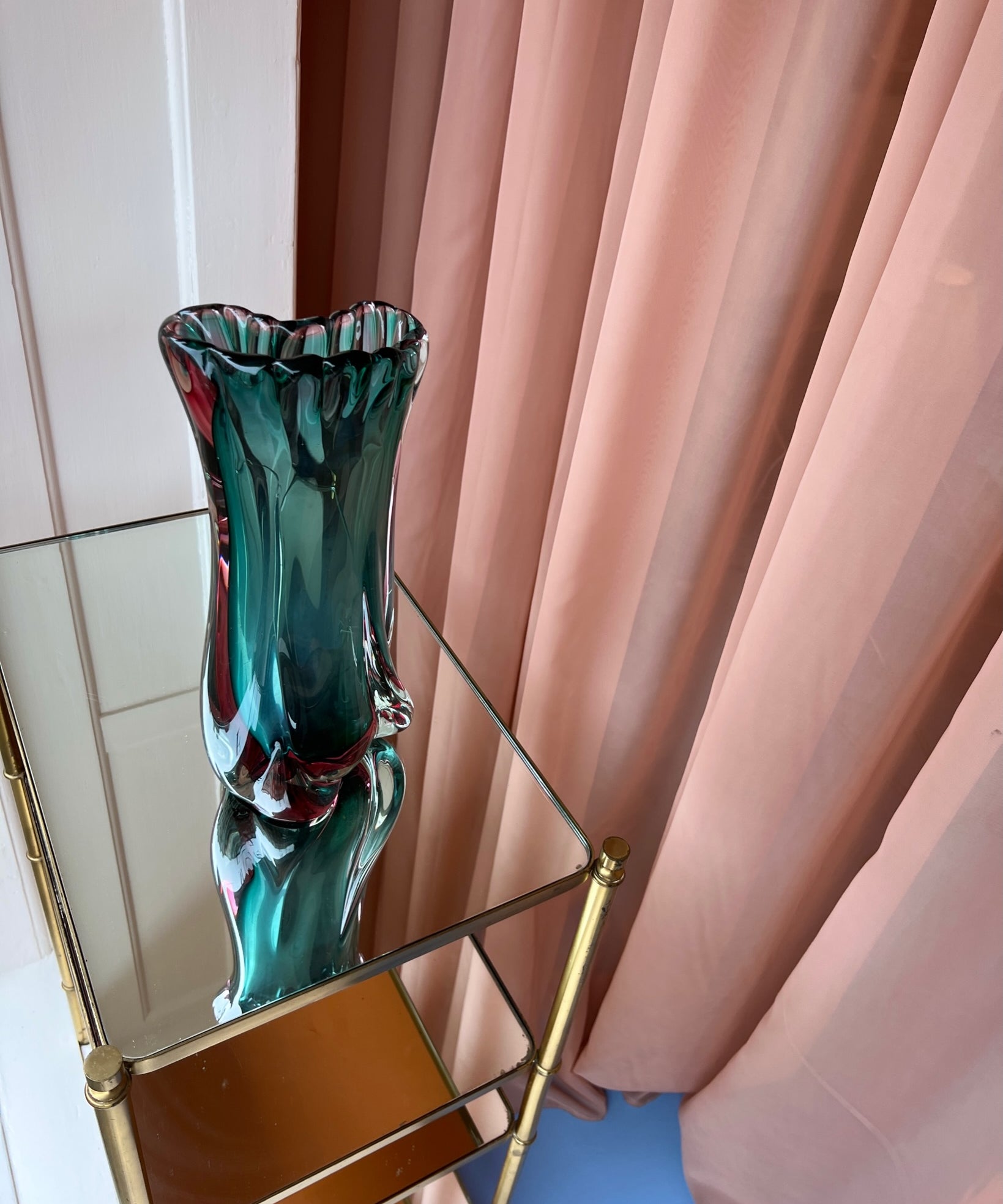Vintage green Murano vase