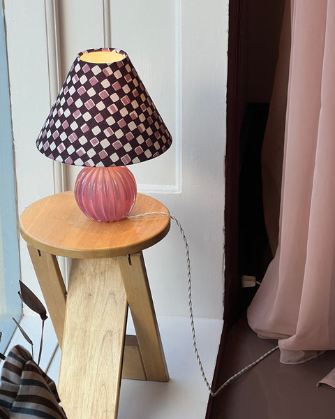 Vintage pink Murano table lamp (incl. lampshade)