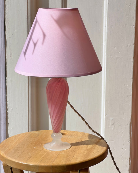 Vintage opal pink Murano table lamp (with shade)