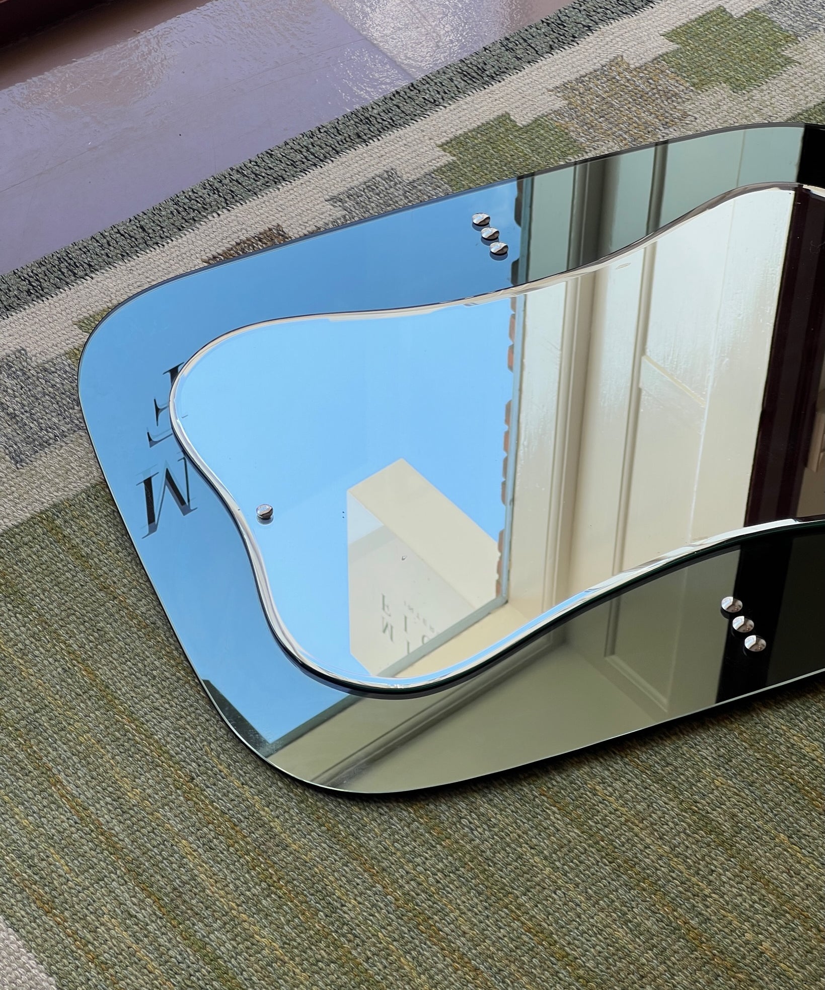 Vintage Italian mirror with green mirror frame