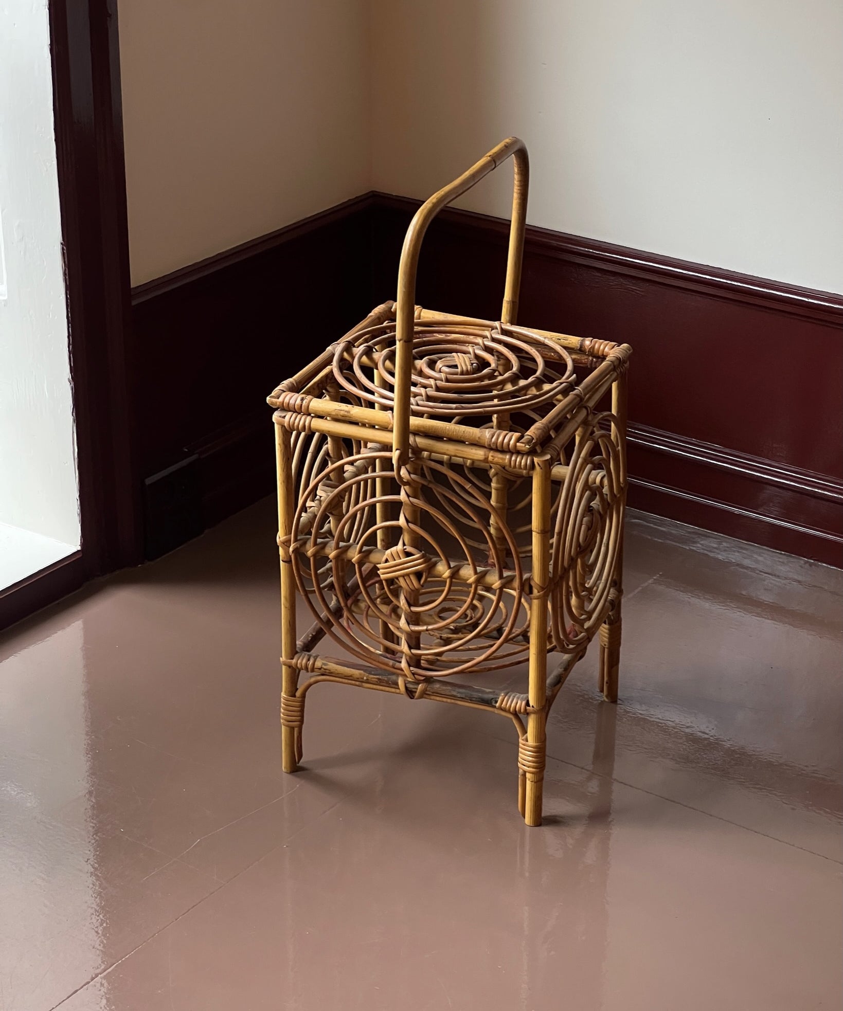Vintage rattan basket