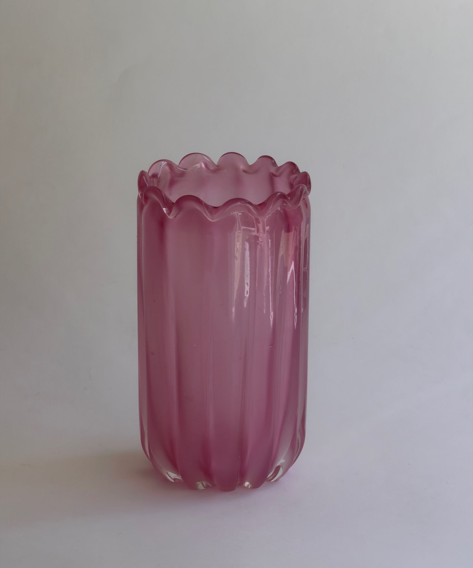 Vintage opal pink Murano vase