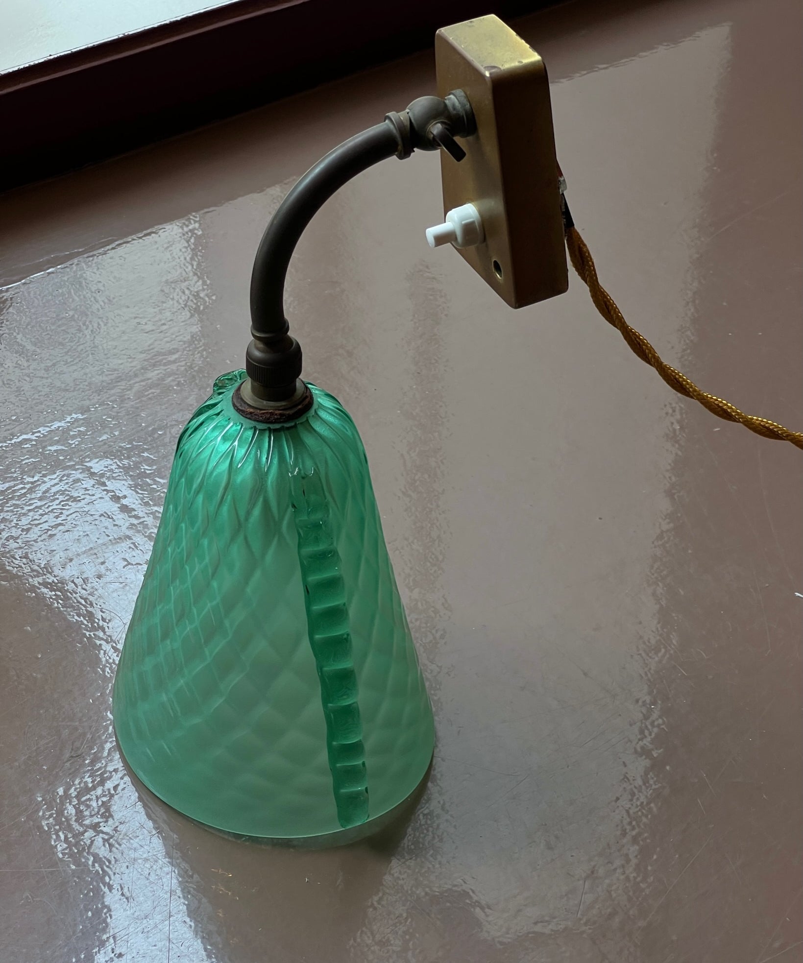 Vintage green Murano wall lamp