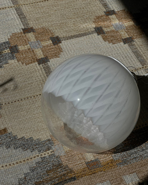 Vintage white clear Murano ceiling lamp (D35)