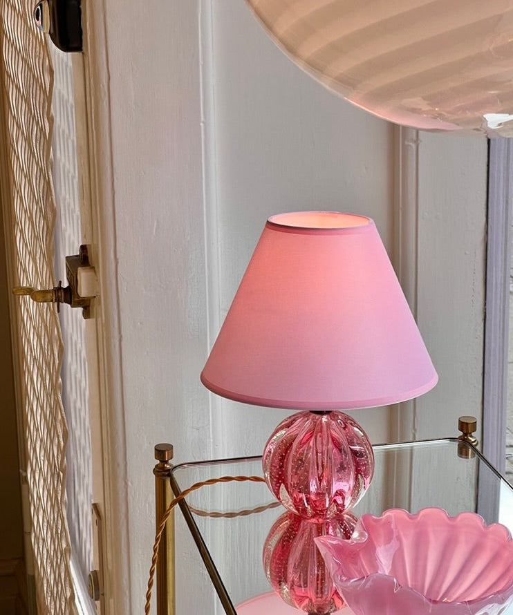 Vintage pink Murano table lamp