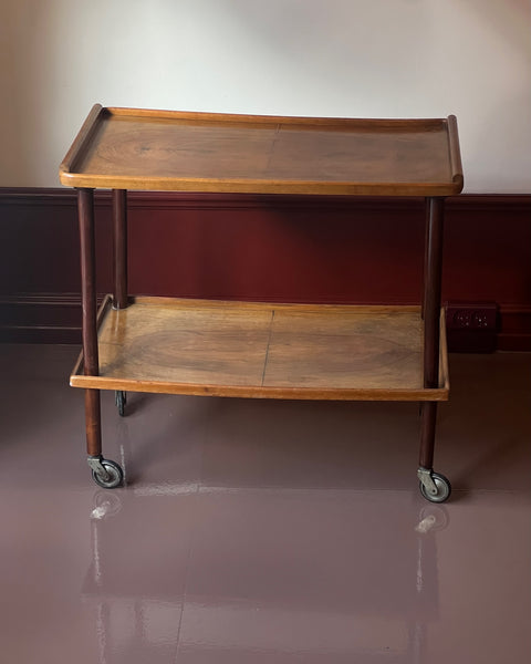 Vintage wooden trolley/table with wheels