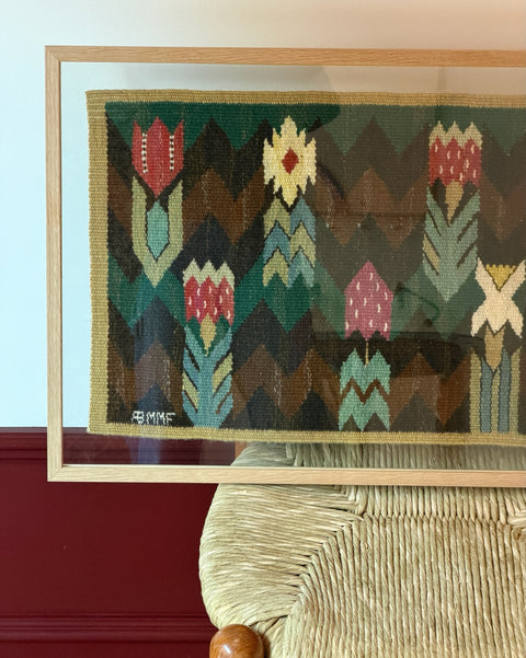Vintage handwoven wall tapestry by Märta Måås-Fjetterström (AB MMF)